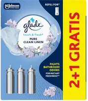 „Glade Touch & Fresh Pure Clean Linen“ 2+1 oro gaiviklio papildymo rinkinys