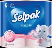 Tualetes papīrs SELPAK Powder 3 slāņi, 18,6m, 140 loksnes, 8 ruļļi