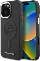 Dėklas Karl Lagerfeld Initial & Metal Logo MagSafe Apple iPhone 16 Pro Max juodos spalvos