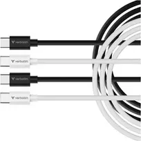 Verbatim Sync & Charge USB-C į C essentials 60W laidas juodos spalvos / baltos spalvos 2 vnt. 32391