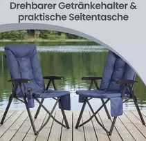 Songmics Kempingo kėdė, reguliuojamas atlošas 95°–150°, 6 cm paminkštinimas
