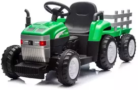 Elektrinis traktorius New Holland su priekaba, žalias