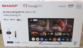 SALE OUT. Sharp 55GR8265E 55" (139cm) 4K Ultra HD QLED Smart Google Frameless TV, 144Hz, Dolby Vision IQ, Dolby Atmos, Harman/Ka