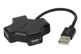 USB-A šakotuvas DELTACO, 480Mbps, 4x USB-A, juodas / UH-737 / 1902569