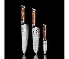 Gudaro-SADA Šefo peilis FENG+Santoku virtuvinis peilis+ damasko plieno virtuvinis peilis