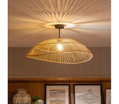 Brilagi - LED paviršinė liustra CERIA BOHO 1xE27/60W/230V skersmuo 70 cm juoda/ruda