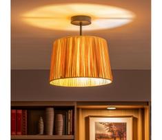 Brilagi - LED paviršinis šviestuvas CERIA BOHO 1xE27/60W/230V skers. 30 cm juodas/rafija