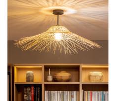 BRILAGI - LED prie lubų montuojama liustra CERIA BOHO 1xE27/60W/230V Ø 70 cm juoda/smėlinė