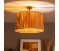 Brilagi - LED priglundantis lubų šviestuvas CERIA BOHO 1xE27/60W/230V skersmuo 50 cm juoda/rafija