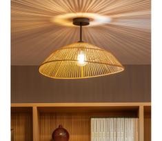 Brilagi - LED lubinis šviestuvas CERIA BOHO 1xE27/60W/230V, skersmuo 50 cm, juoda/ruda