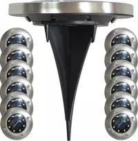 „Saska Garden“ SAULĖS ENERGIJOS LEMPA SU 8 LED SMD, SKIRTA ĮKASTI Į ŽEMĘ, KOMPLEKTAS (12 VNT.)