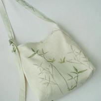 New Chinese-style Single-shoulder Crossbody Bag, Elegant and Artistic Tote Bag žalia