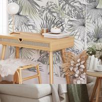 Dažyti Žali Augalų Raštai Sutirštinti Tapetai Lipnūs Valgomojo Fono Sienų Meno Tapetai Miegamojo Svetainės Tapetai 55x122cm*2PCS