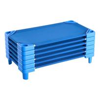 Stackable Kiddie Cot 42  x 23  Daycare Nap Cots for Kids Blue (Pack of 6)