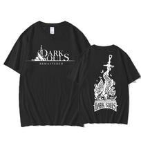 DARK SOULS Hip Hop T-shirt Short Sleeve Vintage Punk Tshirt Gothic CottonTops Female/Male Summer T-shirt - Men's Summer Cotto... S įvairiaspalvis