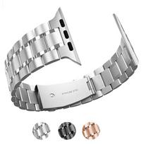 KeepWin Original 2024 Men Stainless Steel 5 Beads Metal Smartwatch Band Strap for Apple Watch Series 9 8 7 6 5 4 SE 3 2 1 38/40/41mm sidabras