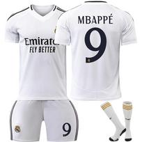 Real Madrid Mbappe Vaikų Futbolo Apranga Rinkinys Poliesteris 130-140 cm Baltas 110-120 CM balta