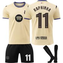 Barselona Raphinha Vaikų futbolo marškinėlių komplektas YSHT 150-160cm Geltonas Poliesteris Sportinė apranga 110-120 CM geltona