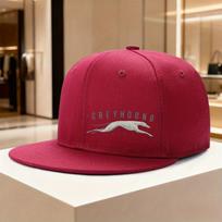 Greyhound Silhouette Flat Brim Snapback Cap Polyester Adjustable Casual Baseball Hat for Adults One Size
