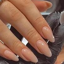 Almond Shape Press-On Nails Solid Color False Natural Look Wearable Nail Tips Gel Adhesive Type