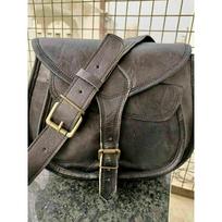 Handmade Black Leather Shoulder Bag Women's Satchel Sling Messenger Cross Body 13x10x5 juoda