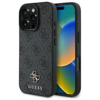 GUESS GUHMP16LP4SM4MK iPhone 16 Pro 6.3" black hard case, 4G, Small, Classic, MagSafe