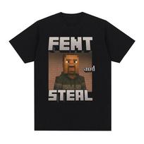 Fent ir Steal Juokingi Memų Marškinėliai Vyrams Moterims Drabužiai Mada Vintage Laisvo Kirpimo Medvilniniai Laisvalaikio Trumpomis Rankovėmis Marškinėliai Streetwear M