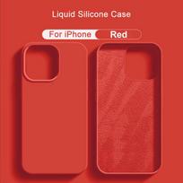 NEW Liquid Silicone Case For iPhone 14 12 11 13 15 Pro Max Mini Luxury Shockproof Cover X XR XS 6 7 8 14 Plus SE Accessory For iPhone 14 raudona