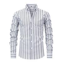 Men's Dress Shirt Regular Fit Pinpoint Stripe S