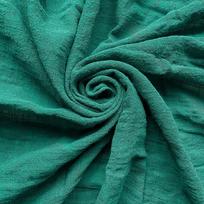 Summer Crepe Slub Fashion Thin Linen Cotton Fabric Eco-friendly Soft Breathable DIY Handmade Sewing Craft Making Clothes Dress 60x45cm(23inx17in) tamsiai žalia spalva