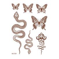 Henna Tattoo Stickers, Red Brown Waterproof Lace Temporary Tattoos, Indian Mehndi Body Art for Women Girls, Festival Makeup L