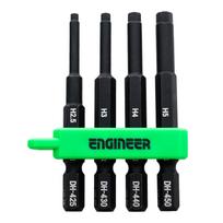 Engineer Hex Middle Hexagonal Sizes 5mm Set, 2.5, 3, 4, (DH-403) žalia