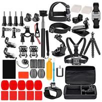 Universal 64-in-1 Action Camera Accessory Set Head Chest Mounts and Selfie Stick for GoPro Hero Series/DJI OSMO/Insta360 juoda