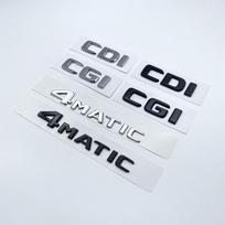 Raidžių emblema Mercedes Benz CDI CGI TDI 4Matic automobiliui Stiliaus bagažinės pavadinimo plokštelės logotipas Lipdukas Plokšti šriftai Sidabrinis Blizgus juodas glossy black CDI gray