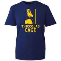Thiccolas Cage T Shirt Unisex Black Funny Parody Actor Meme Graphic Novelty Uk S