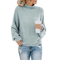 Ladies Fashion Sweater Color High Neck Slim Bottomed Knit Sweater XXL
