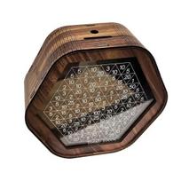 Medinis Piggy Bank šešiakampis pinigų taupymo dėžutės ornamentas su taupymo tikslais ir skaitmeninėmis svarstyklėmis vaikams, suaugusiems kava