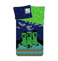 Vaikiškas patalynės užvalkalų komplektas Minecraft Sssleep Tight JE10331JF, mėlyna sp./žalia sp., 140 x 200 cm