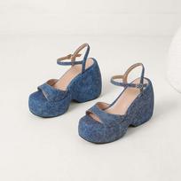 Krazing Pot Polyurethane Spring Autumn Size 43 Women Platform Super High Heels Women Round Toe Waterproof Pumps 35 mėlyna