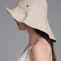 WHITE SANDS Linen Unbalanced Floppy Hat Rosla (4 colors) CHARCOAL_Free