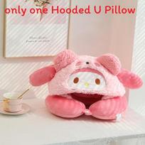 Hello Kitty U formos kaklo pagalvė su miela kepure kelionėms ir poilsiui biure rožinė