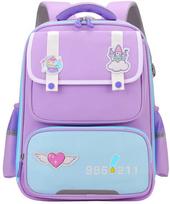 Mokyklinė kuprinė Lean Toys Unicorn, violetinė sp., 39 cm x 27 cm x 15 cm