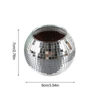 Disco Ball Planter Disco Decor Flower Pot Mirror Ball Planter for Indoor Bedroom Living Room Kitchen Study Room Balcony Desk sidabras