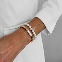 2/4/6Pcs Minimalist Bracelet Set Women Heart Pearl Beaded Color Block Irregular Bangle Fashion Party Jewelry Accessories Gifts