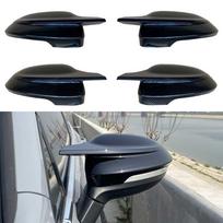 Reversing Bright Black Mirror Shell Sticker Decoration Horn Rearview Carbon Pattern Mirror Shell For Volkswagen VW Golf 8 Pro Bright black