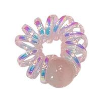 Plastic Spiral Hair Ties Telephone Cord Style Mermaid Colors High Elastic No Crease Ponytail Holder For Women Girls Daily Wear rožinė