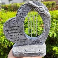 Dog Puppy Memorial Stones With Wind Chimes, Dog Tombstone Burial Marker Pet Memorial Stone with Wind Chimes (White,M) balta