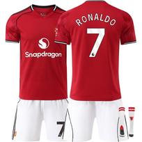 Man Utd Ronaldo 7# Vaikų futbolo marškinėlių komplektas 140-150cm Poliesteris Raudonas 120-130 CM raudona