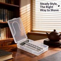 Butterfly Open Long Handle Safety Razor Single Blade Double Safety Design Shaving Tool for Men Grooming Home Travel Use one size