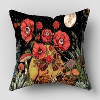 Skull Vintage Plants Pillow Case For Home Decorative Pillows Cover Invisible Zippered Throw Pillowcases 8.1 Peach skin 18*18(CM)-1Pcs